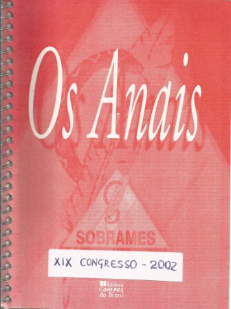 Anais XIX Congresso - 2002 - Belo Horizonte